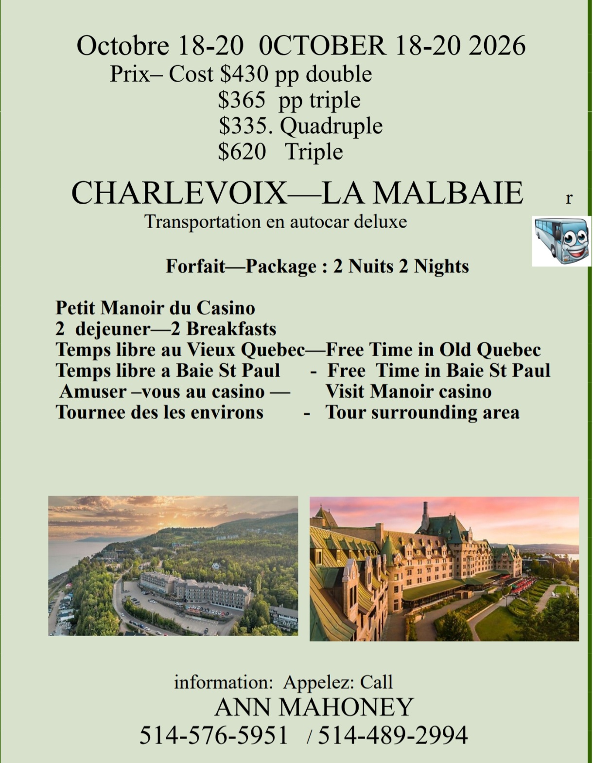 CHARLEVOIX—LA MALBAIE OCTOBER 18 - 20, 2026